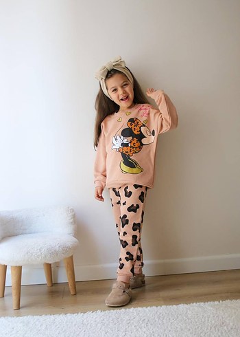 Diğer Minnie mouse baskılı 3iplik ŞARDONSUZ kız çocuk takımı