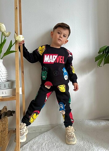 Marvel baskılı şardonlu çocuk takımı