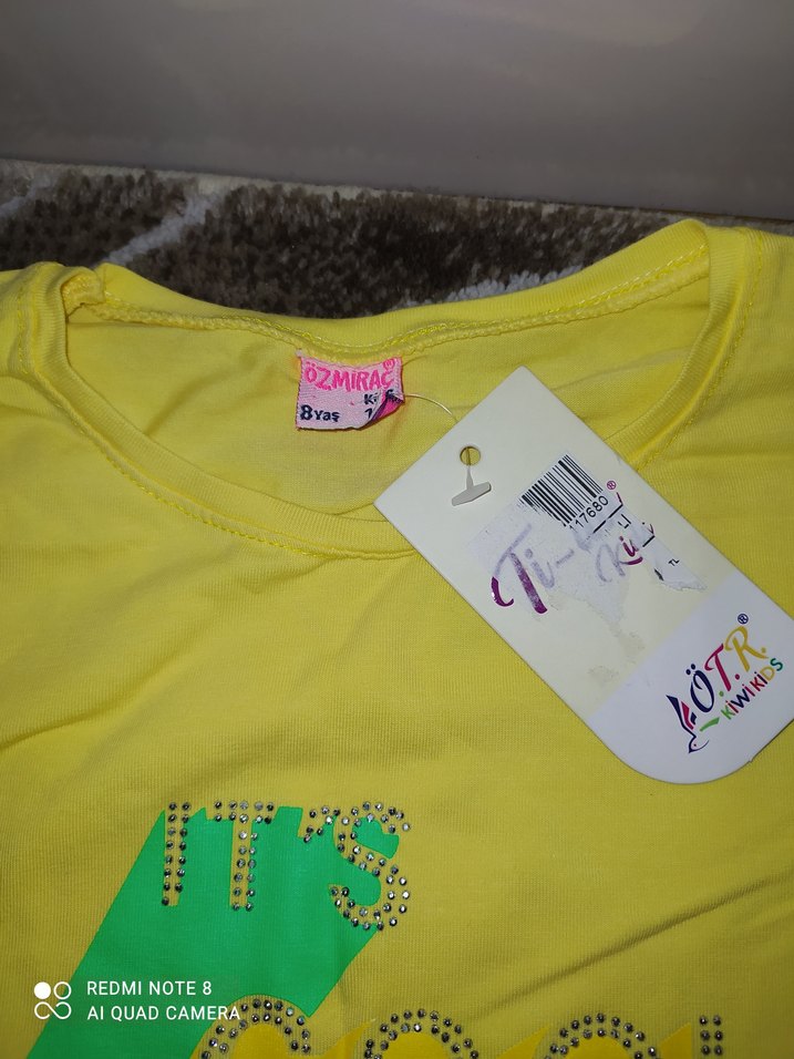 sari kız çocuğu tişört - Görsel 2