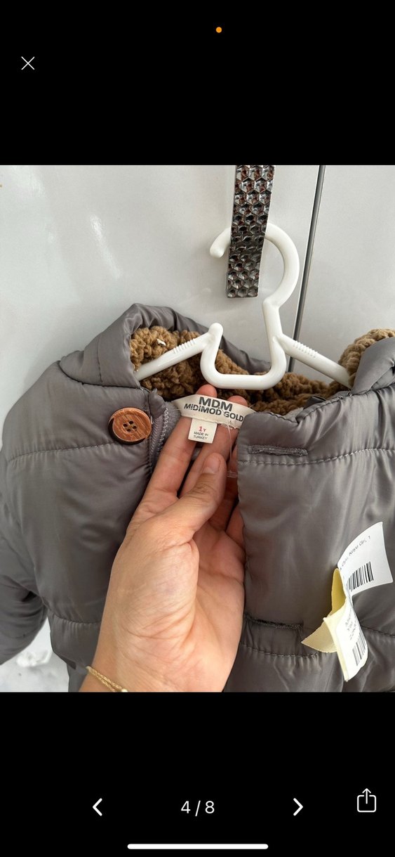 Gri Kürklü Erkek Bebek montu - Görsel 4