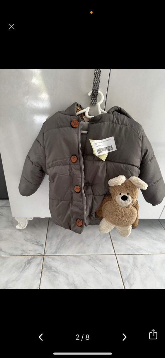 Gri Kürklü Erkek Bebek montu - Görsel 2
