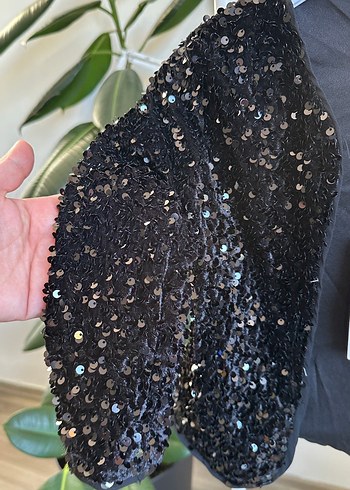 Kız Çocuk Siyah Payetli Bolero - Görsel 2