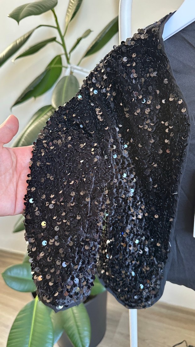 Kız Çocuk Siyah Payetli Bolero - Görsel 2