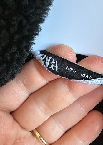 Zara Düğmeli Siyah Deri Kadın Ceket