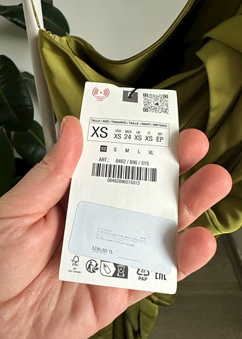 Zara Kadın Asimetrik Saten Tulum - Haki