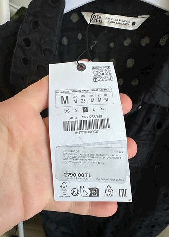 m Beden Nakış Detaylı Siyah Uzun Elbise