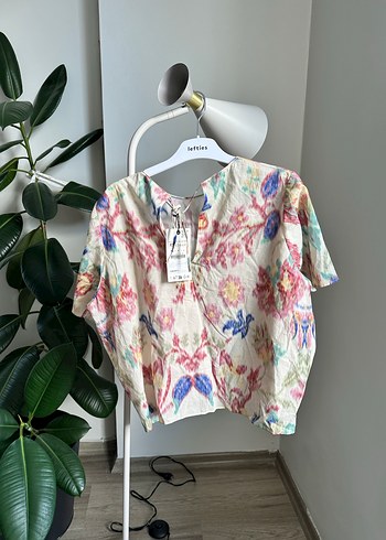 xs Beden çeşitli Renk Vintage Kısa Kollu Kadın Bluz