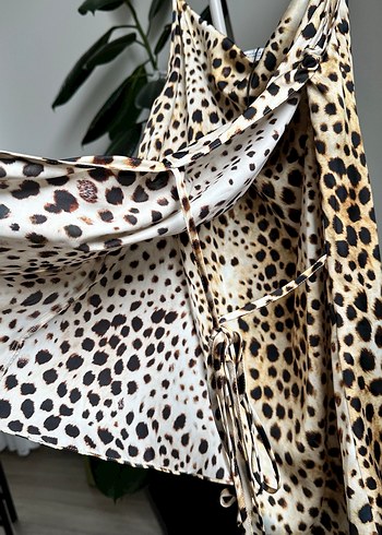 xs Beden kahverengi Renk Leopar Desenli bluz