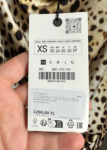 Zara Leopar Desenli bluz
