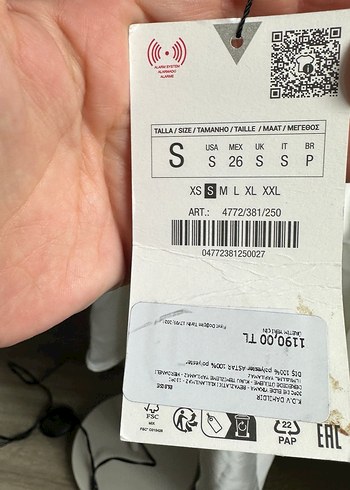 Zara Beyaz Drapeli Mini Elbise