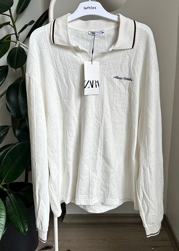 m Beden Beyaz Yakalı Pamuklu Erkek Sweatshirt