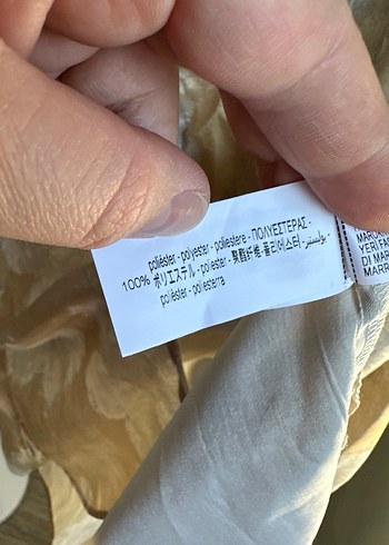 Zara Bej Bağlama Desenli Düğmeli Kadın Gömlek