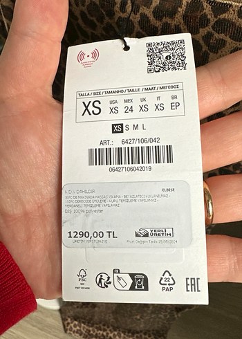 Zara Drapeli Kahverengi Yılan Desenli Uzun Elbise