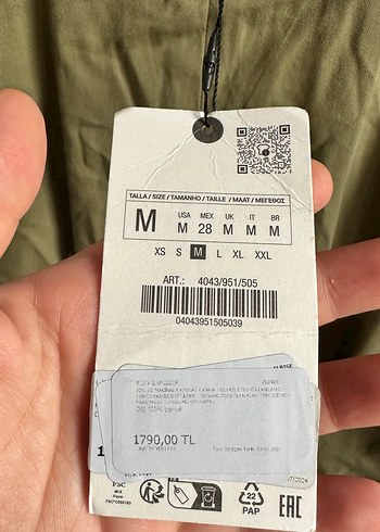 Zara V Yaka Kısa Kollu Haki Midi Elbise