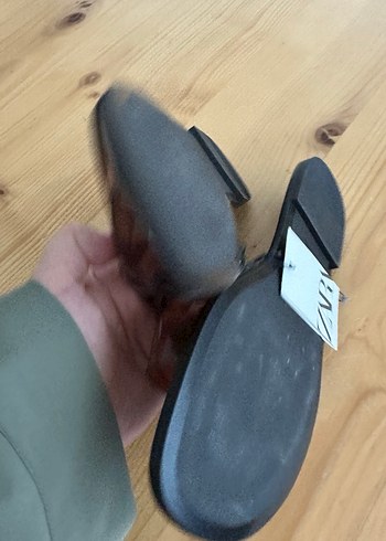 41 Beden kahverengi Renk Zara Kahverengi Rugan Tokalı Kadın Terlik