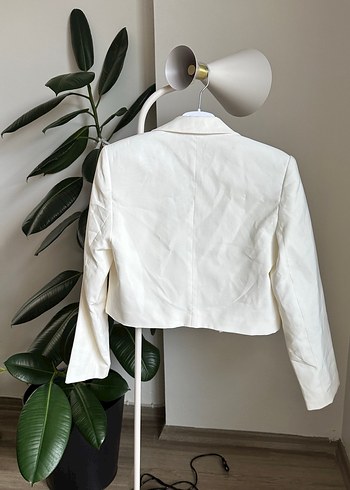xs Beden beyaz Renk Beyaz Kısa Kesim Kadın Blazer Ceket