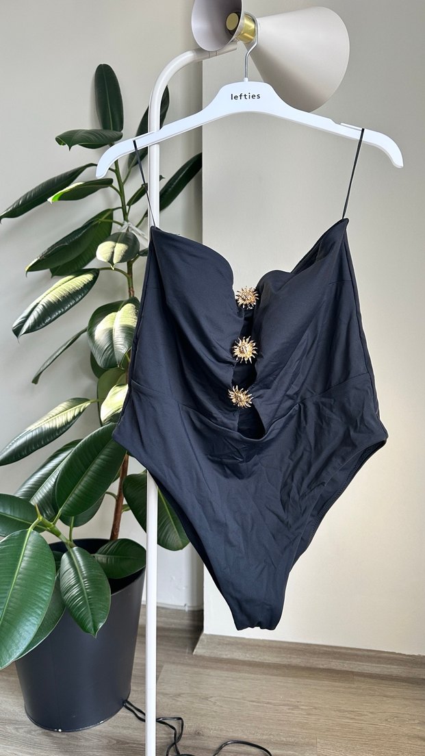 Siyah Uzun Boy Fit Bohem Mayo - Görsel 3