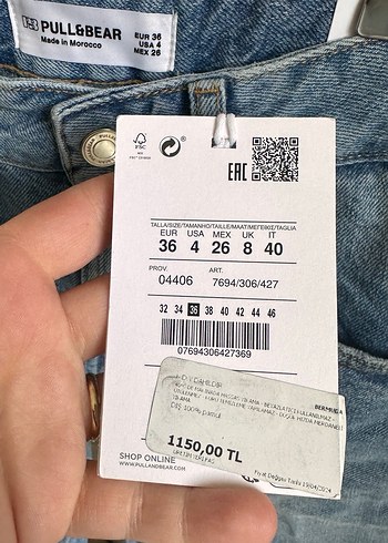 s Beden Kadın Mavi Denim Şort