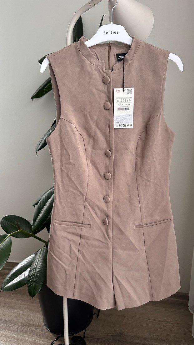 Düğmeli Kolsuz Mini Tulum - Görsel 3