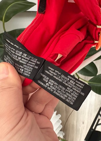 Çiçek Detaylı Kırmızı Bandeau Mayo - Görsel 8