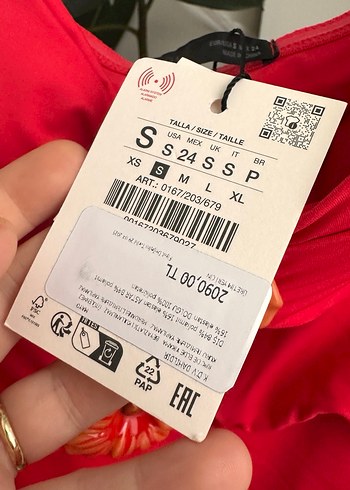 Çiçek Detaylı Kırmızı Bandeau Mayo - Görsel 7