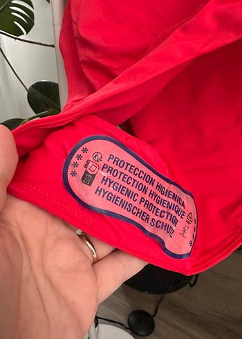 Çiçek Detaylı Kırmızı Bandeau Mayo - Görsel 4