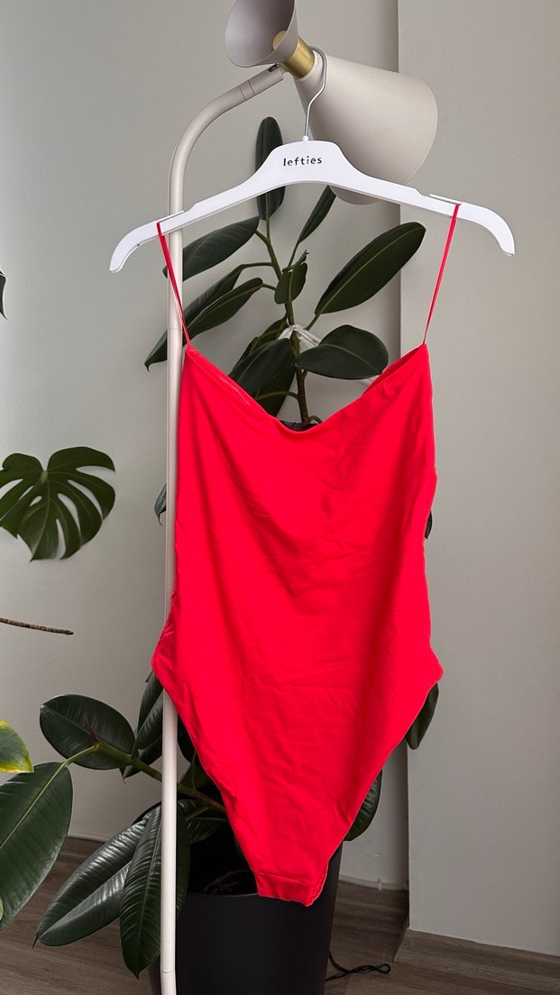 Çiçek Detaylı Kırmızı Bandeau Mayo - Görsel 5