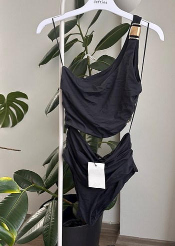 Tek Omuzlu Siyah Mini Mayo - Görsel 5