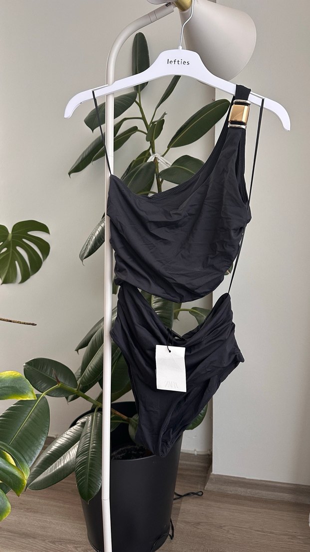 Tek Omuzlu Siyah Mini Mayo - Görsel 5