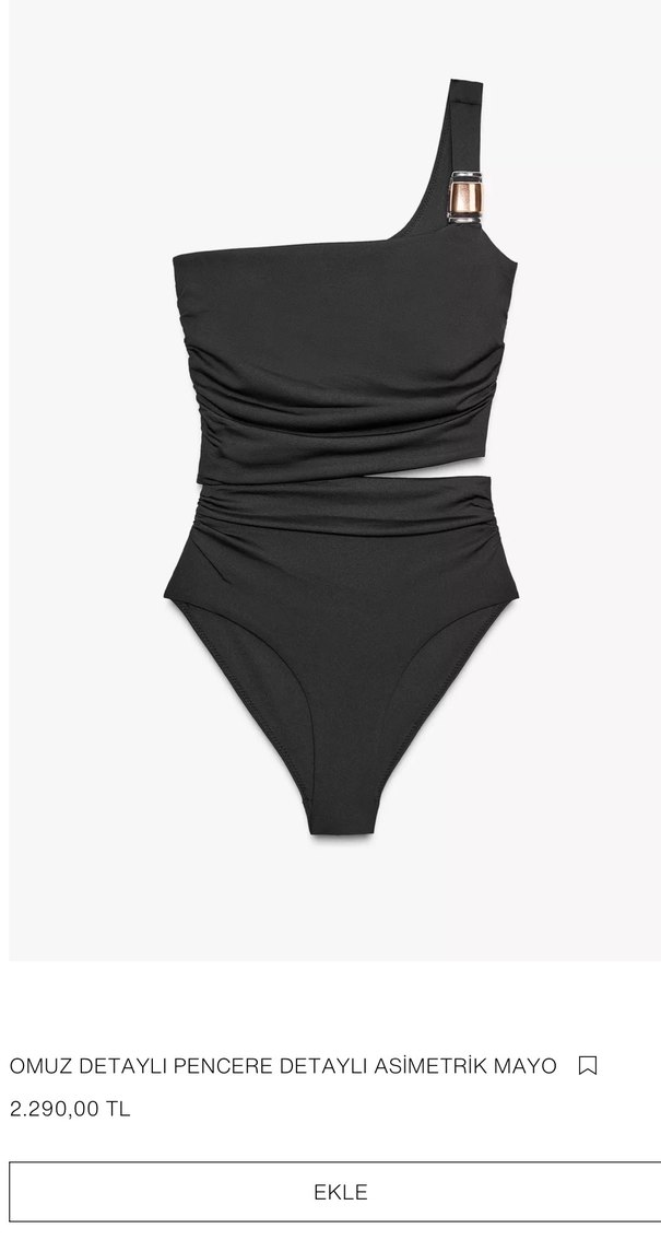 Tek Omuzlu Siyah Mini Mayo - Görsel 4