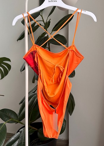 Turuncu Çiçek Desenli Mini Mayo - Görsel 5