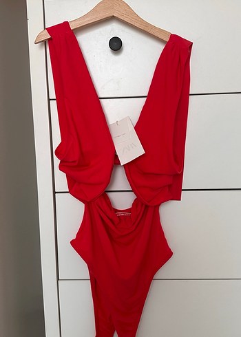 Kırmızı Drapeli Mini Kadın Mayo - Görsel 3