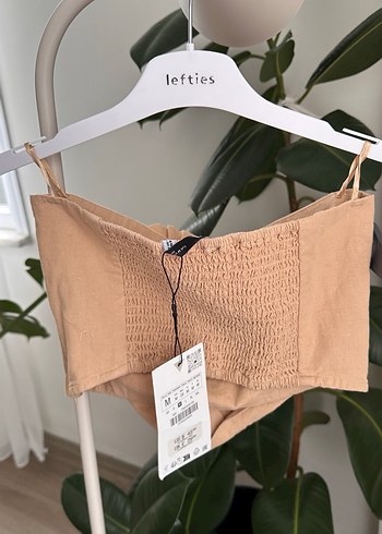 Fırfırlı Straplez Mini Keten Bustiyer - Görsel 4