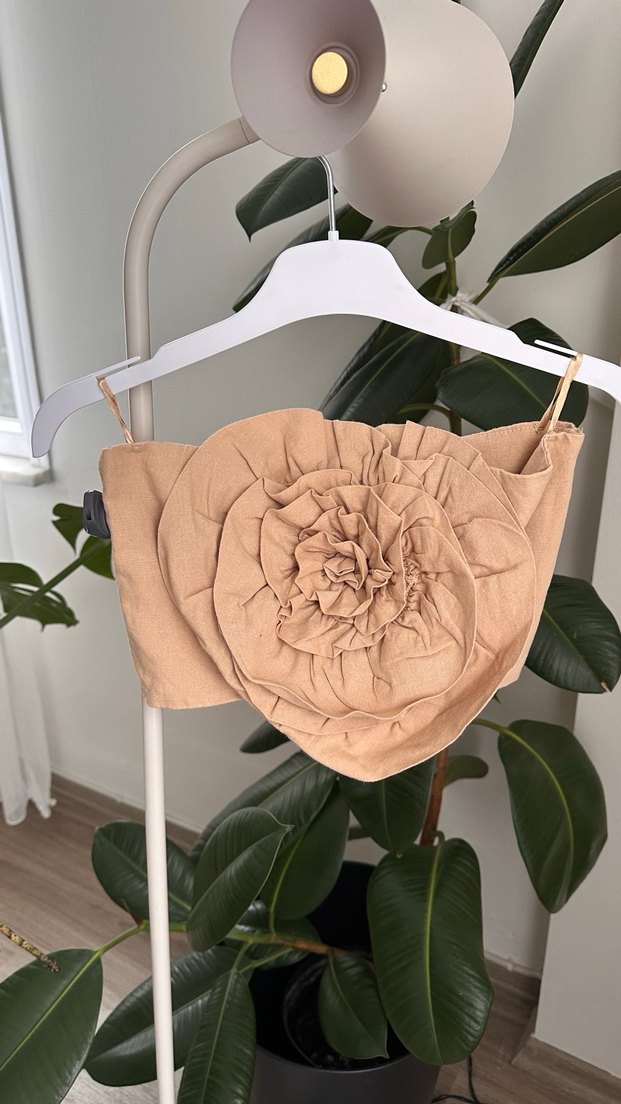 Fırfırlı Straplez Mini Keten Bustiyer - Görsel 3