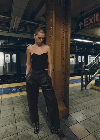 Siyah Straplez Mini Bustiyer - Görsel 2