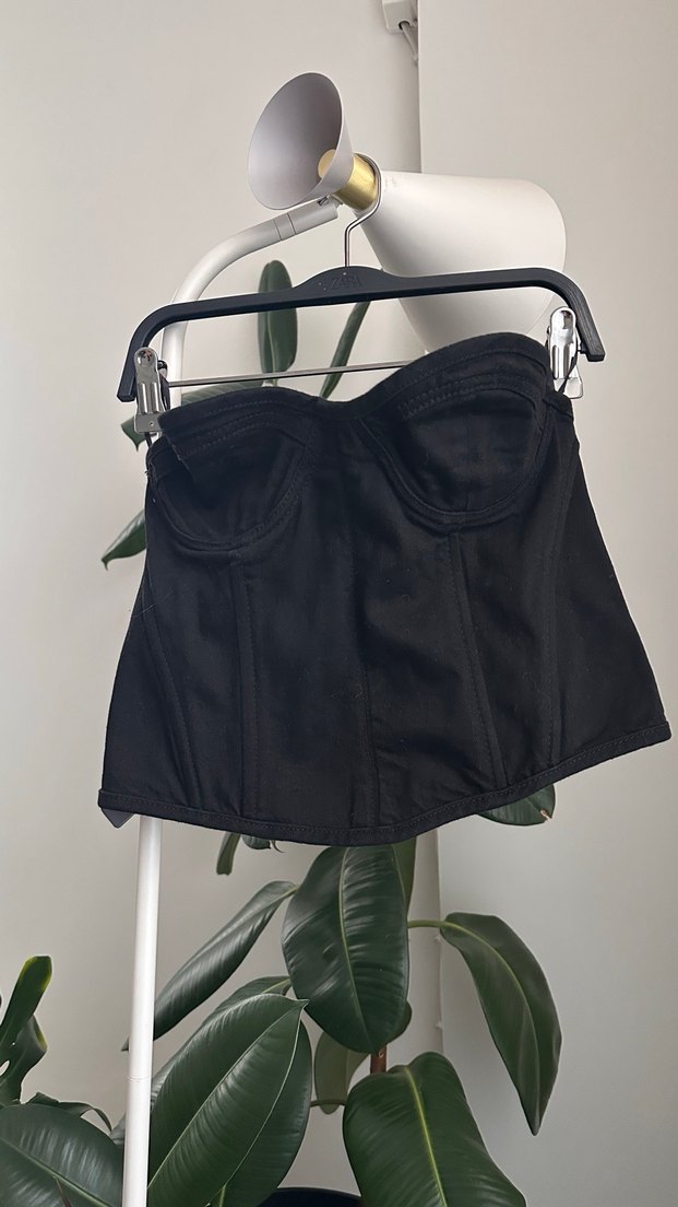 Siyah Straplez Mini Bustiyer - Görsel 3