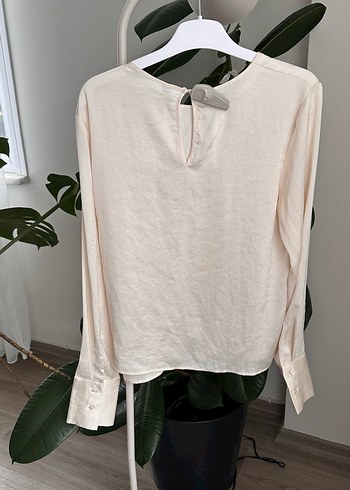 Bej Midi Kadın Ofis Bluzu - Görsel 5