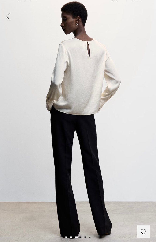 Bej Midi Kadın Ofis Bluzu - Görsel 3