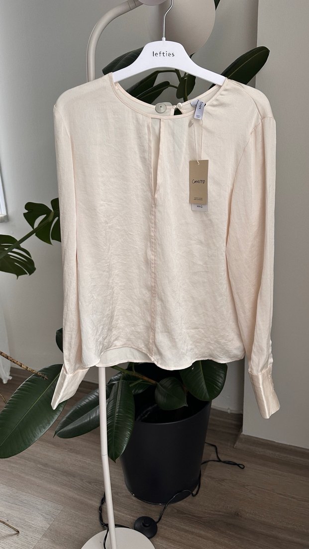 Bej Midi Kadın Ofis Bluzu - Görsel 4