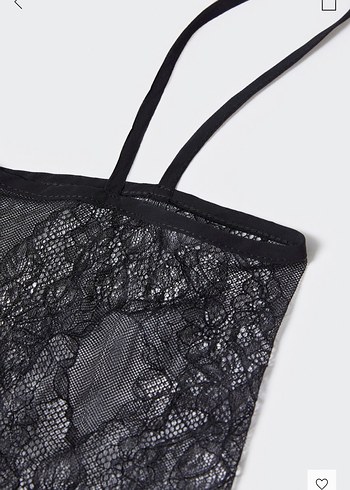 Dantel Detaylı Siyah İnce Askılı Büstiyer - Görsel 2