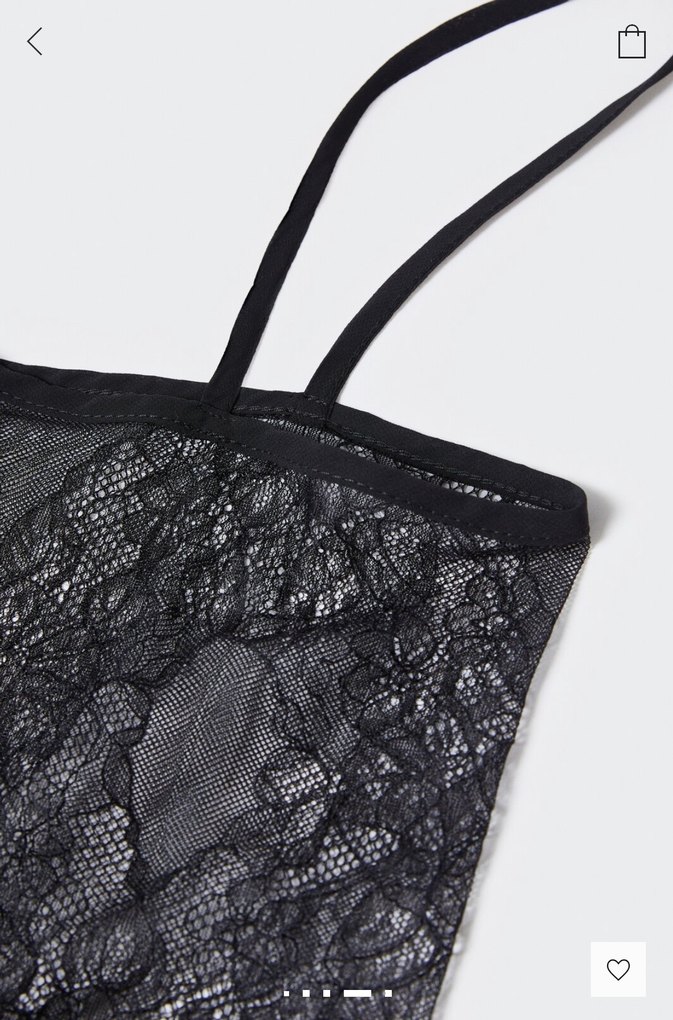 Dantel Detaylı Siyah İnce Askılı Büstiyer - Görsel 2