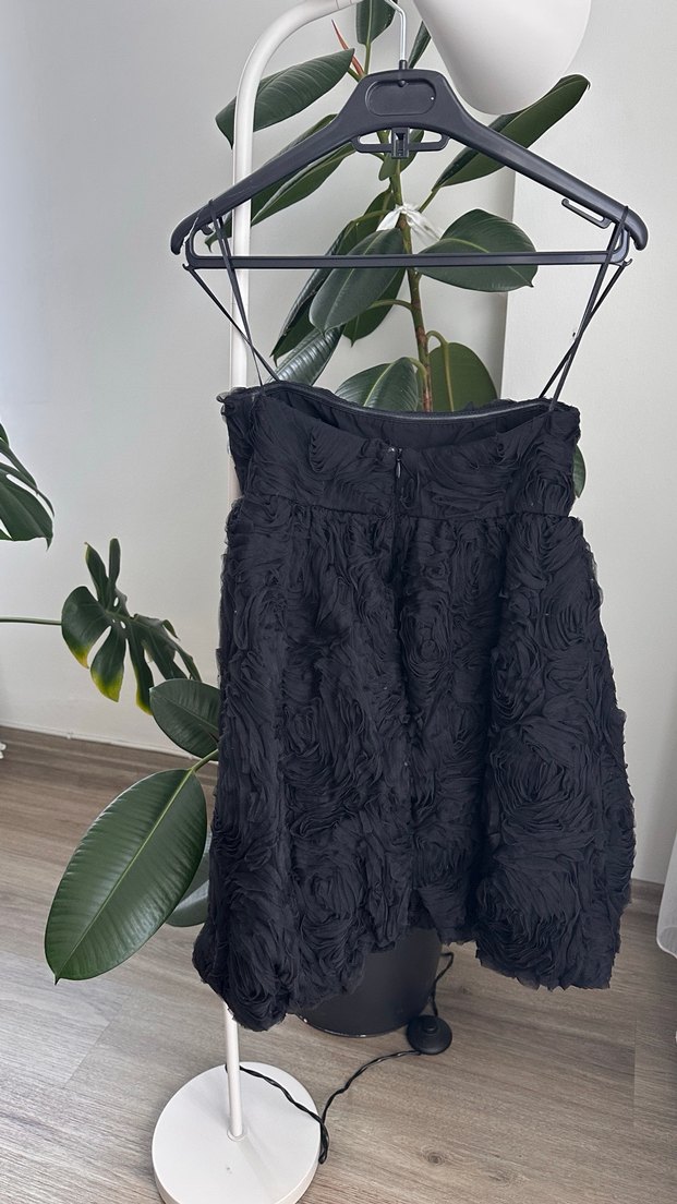 Siyah Straplez Mini Elbise - Görsel 5