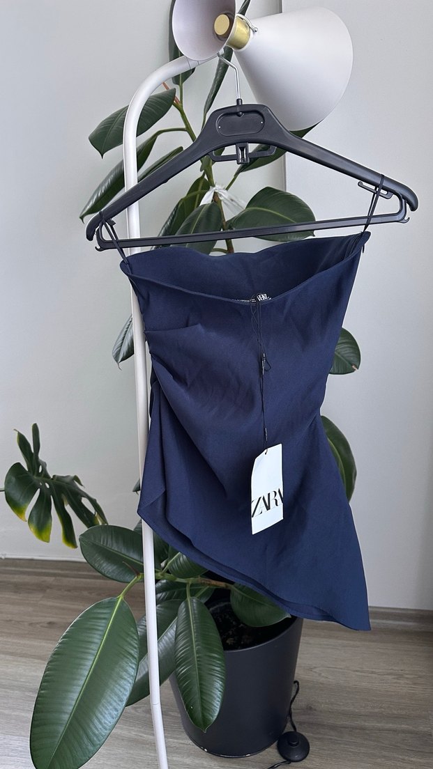 Siyah Straplez Denim Büstiyer - Görsel 3