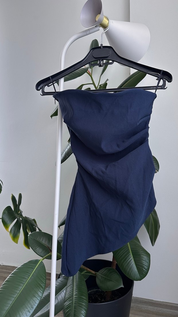 Siyah Straplez Denim Büstiyer - Görsel 2