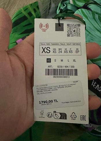 Zara Kadın Yeşil Tropik Desenli Uzun Tulum - Görsel 6