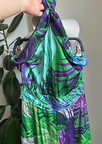 Zara Kadın Yeşil Tropik Desenli Uzun Tulum - Görsel 5