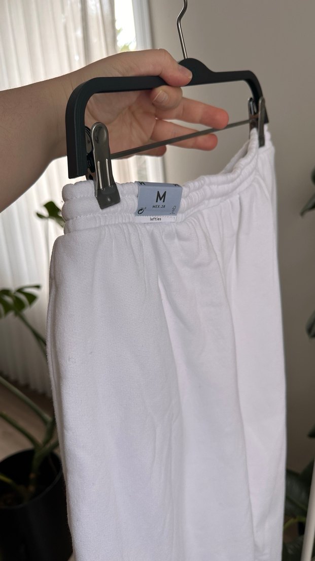 Kadın Beyaz Geniş Kesim Pamuklu Eşofman Altı - Görsel 2