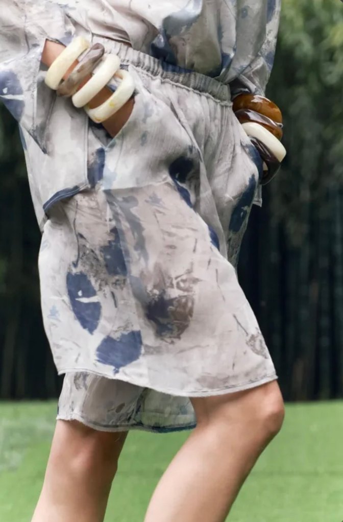 Gri Bağlamalı Salaş bermuda Şort - Görsel 2