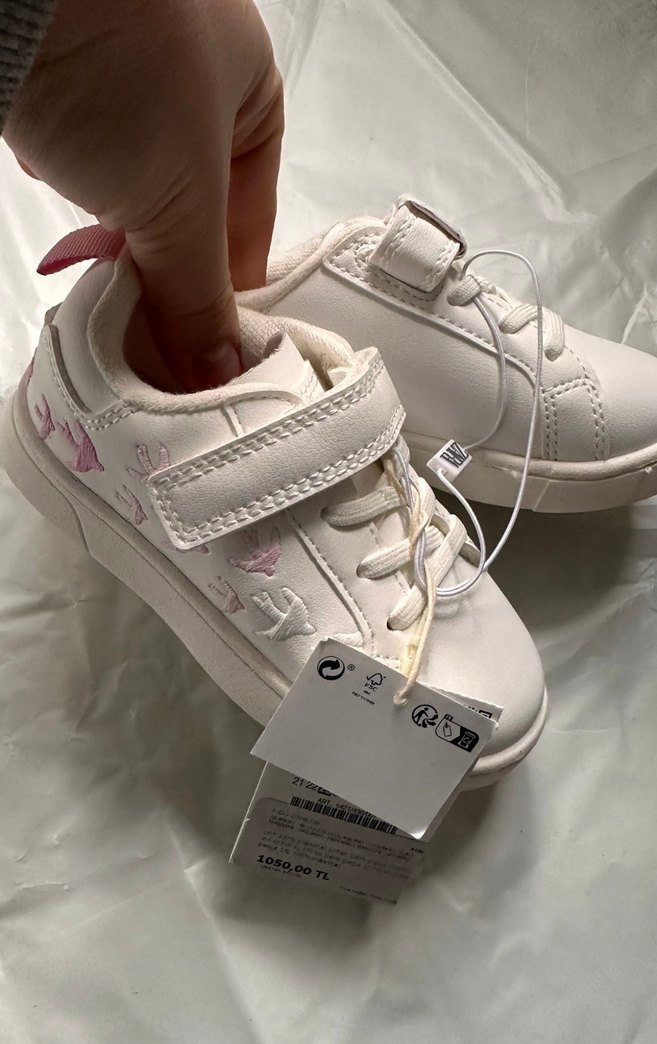 Kız Çocuk Beyaz Cırtlı Sneaker - Görsel 2