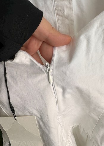 Dantel Detaylı Beyaz Midi Pamuk Elbise - Görsel 6